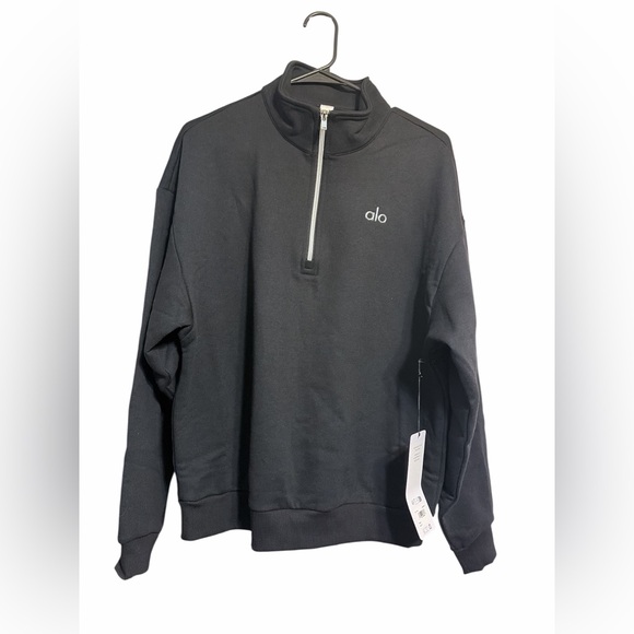 Alo Yoga Accolade 1/4 Zip Pullover Black Size S Oversized BNWT - Picture 3 of 6